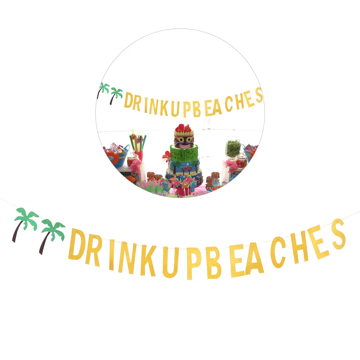 1Pcs Hawaiian Style Letter String Flag Decorative Beach Party Decoration Outdoor Garden Yard Wedding Tropical Vacation Accessory - view 6