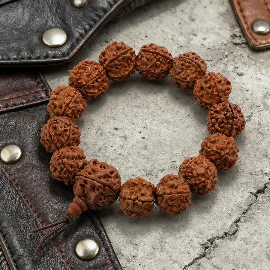 Noter Handmade Wenge Peach Wood Tibetan Bracelet For Men Positive Energy Meditation Healing Strand Braslet Anti Evil Accessories
