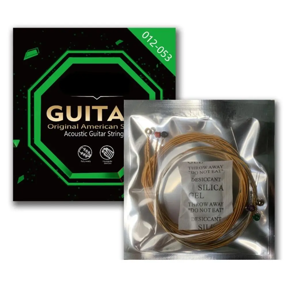 1 Set 010 011 012 Folk Guitar Strings Coated Phosphorous Copper Guitar Strings Full Smooth Antirust Folk Guitar Wire Guitarist