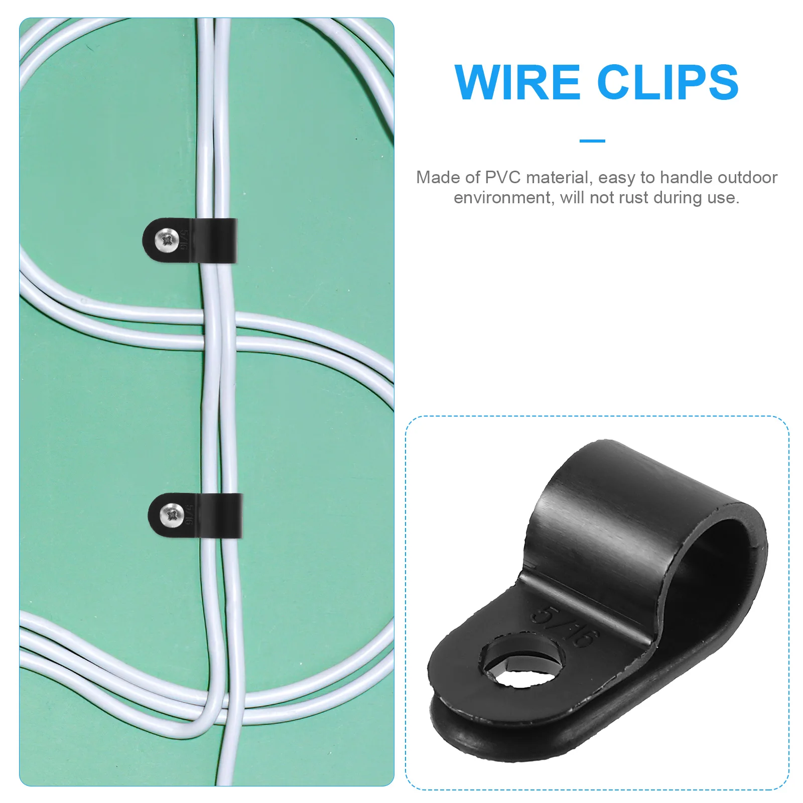 100pcs Nylon R Type Cable Clamps Wire Clips for Management 21 25mm Diameter Acid Resistant Flexible Ideal Home Kitchen