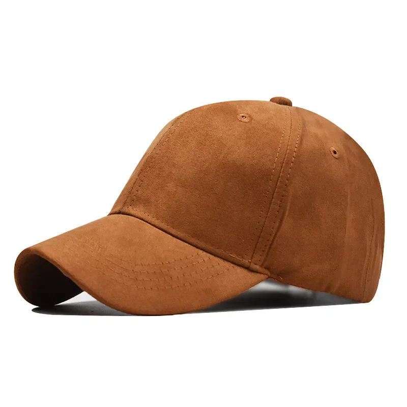 Neue Großhandel Wildleder Baseball Cap Herbst Winter für Männer Frauen Winter Solide Straße Hut Unisex Einstellbar Casual Plain Gorra Caps – Detail 8