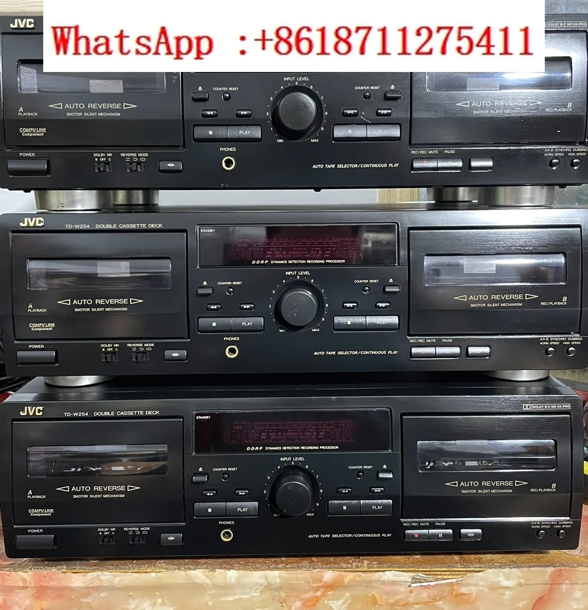 Original JVC 220V voltage TD-W254 dual card slot cassette recorder with automatic tape flipping function