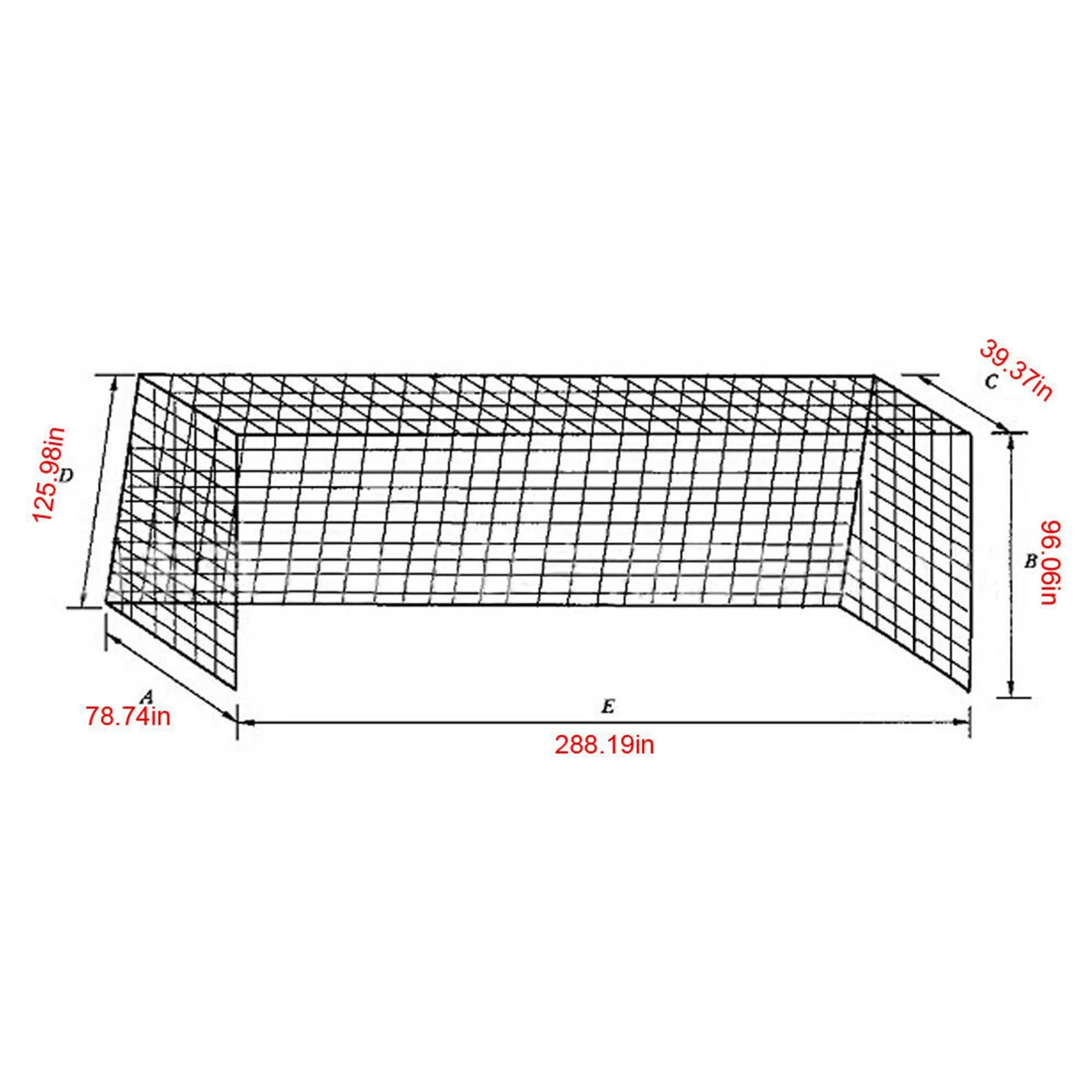 2X 24X8FT Full Size Soccer Goal Net Sports Football Post Netting Training Backyard