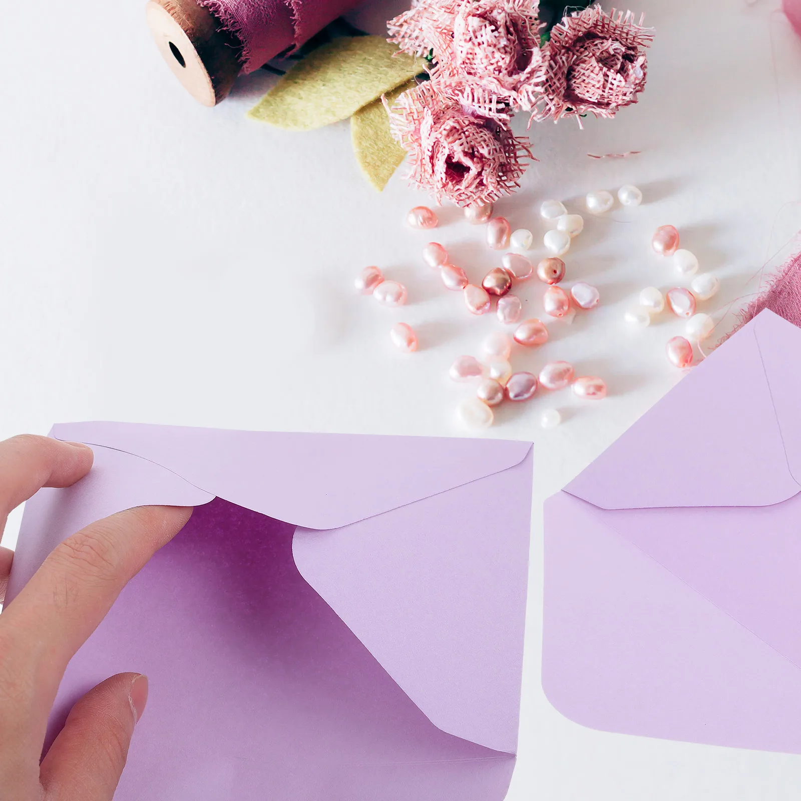 

50pcs Wedding Envelopes Blank Card Envelope for Party Invitation Greeting Letters Photos Statements Birthday Holiday Banquet