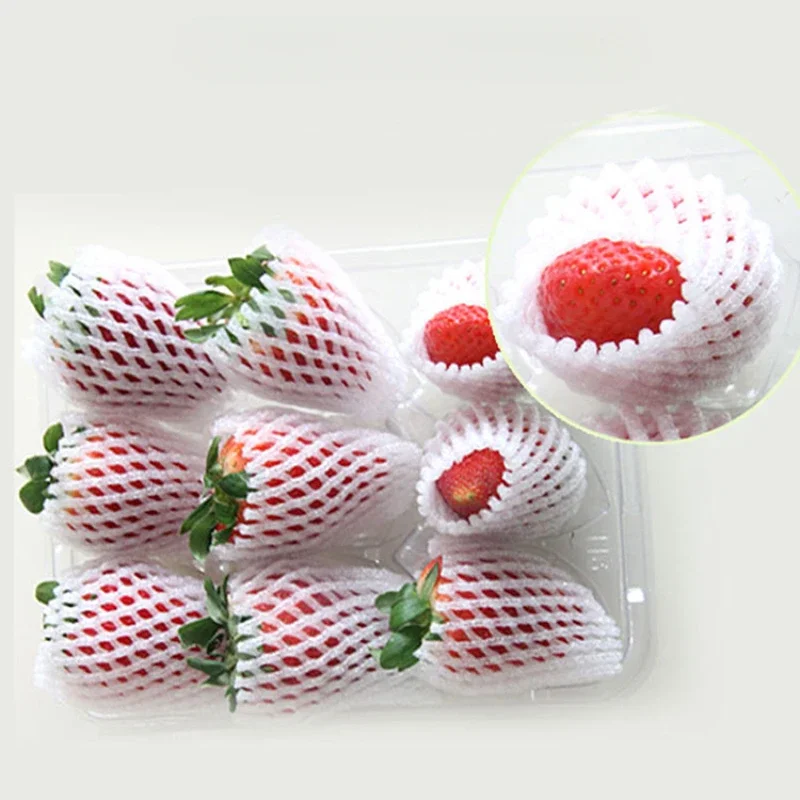 White Fruit Protective Net Cover Shockproof Scalable Elastic Foam Network Tube Packing Apple Orange Transport Protect Mesh Bag