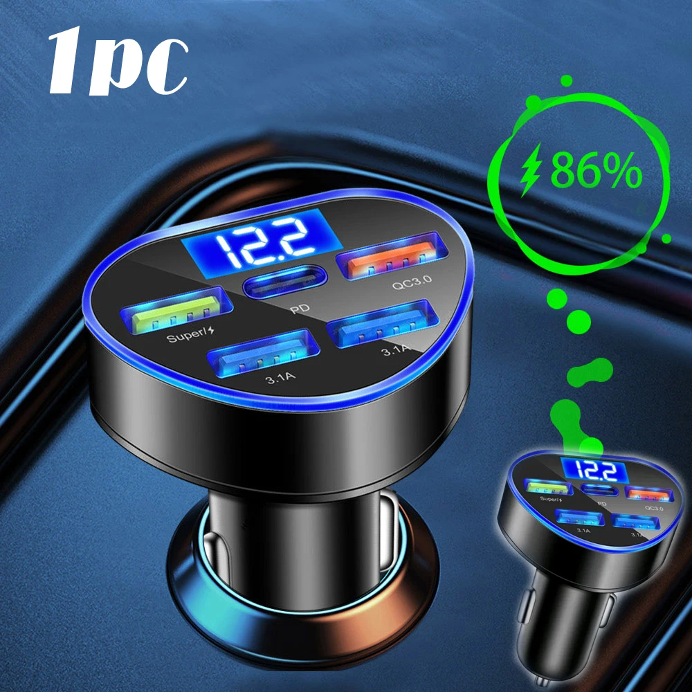 

1pc Universal Car Multifunctional Charger Car Love Styling Charger Car Five Holes Fast Charging Charger Auto Interior Accessorie