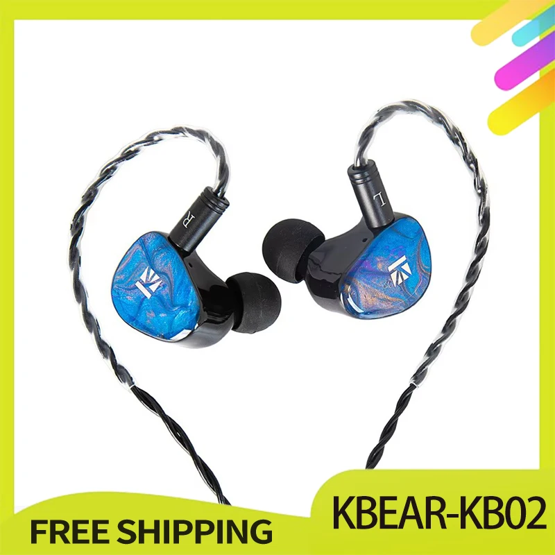 KBEAR-KB02 In-Ear Bone Conduction Hifi Bass Monitor Wired Headphones Hybrid Earphones With Replaceable Iem Cable Earphone Custom