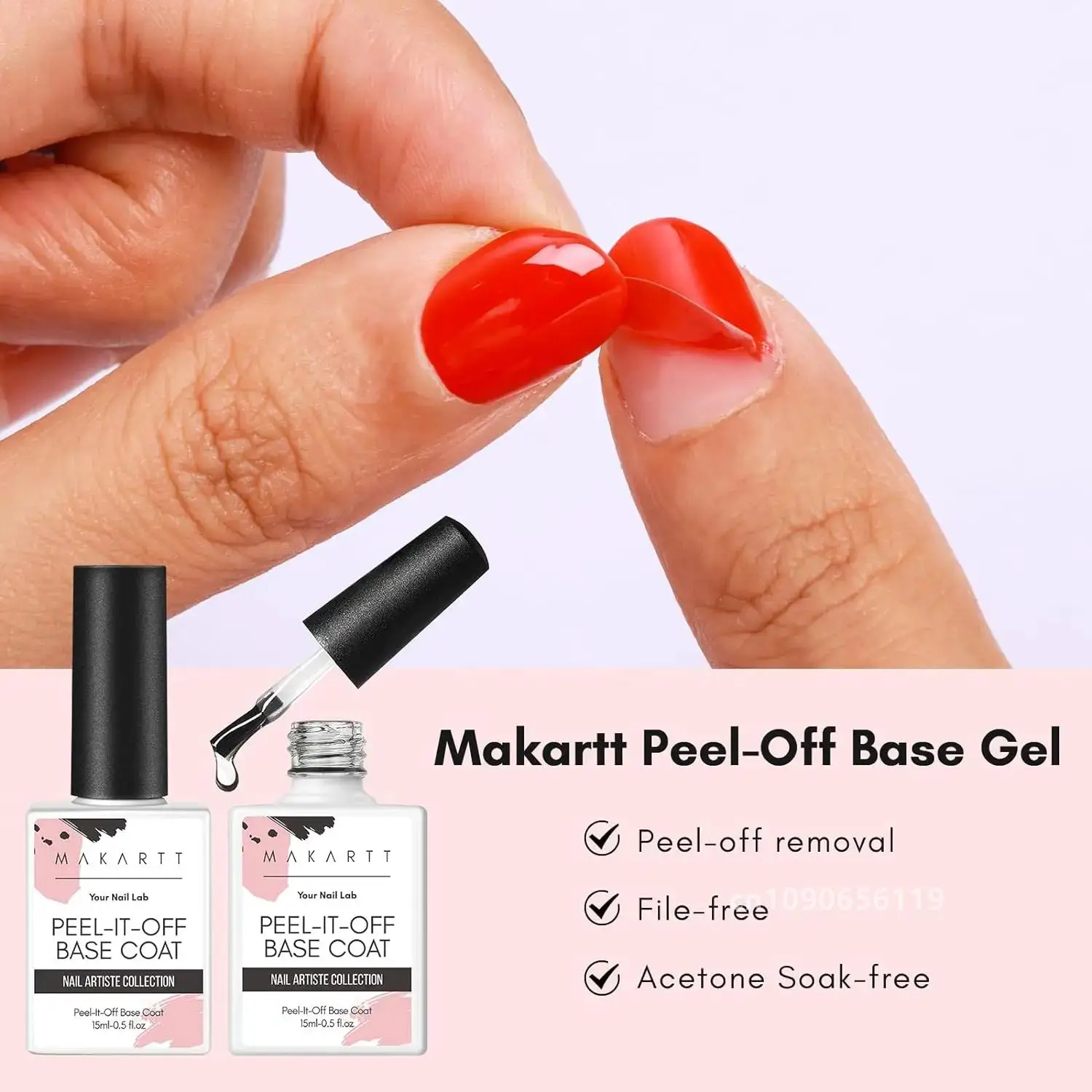 Makartt Peelable Base Coat Latex Nagellakbarrière 2 in 1 15ML Peel Off Gel Basislaag Vloeibare Latex Clear Gel Nagellak Klaar