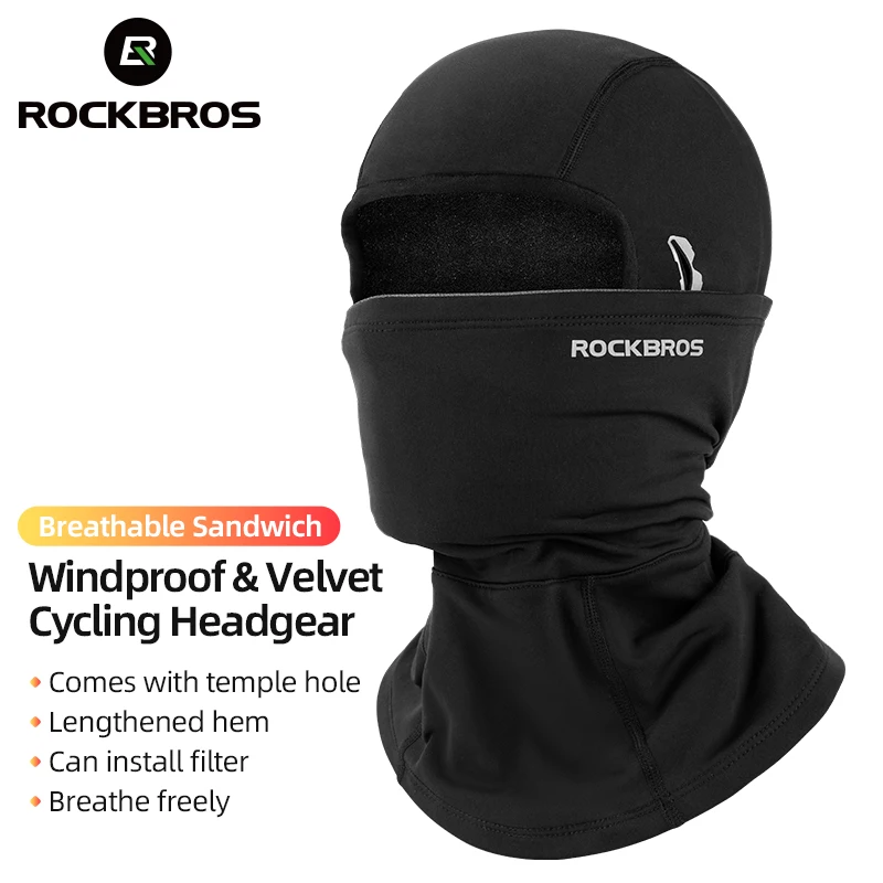 

ROCKBROS Winter Cycling Caps Full Face Mask Breathable Windproof Fleece Bike Neck Cover Scarf Mask Skiing Motorcycle Bicycle Hat