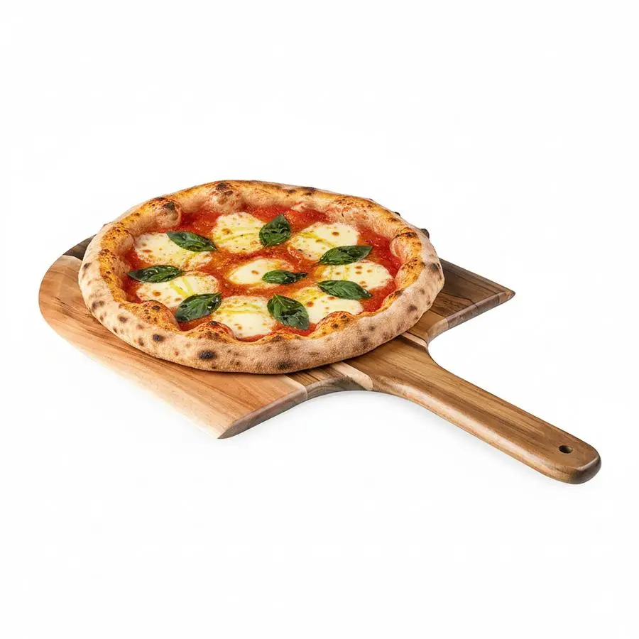 

Acacia Wood Pizza Spatula Peel, Serving Pizza Paddle with Tapered Handle for Comfort and Steady Grip, Bread Peel and Oven Access