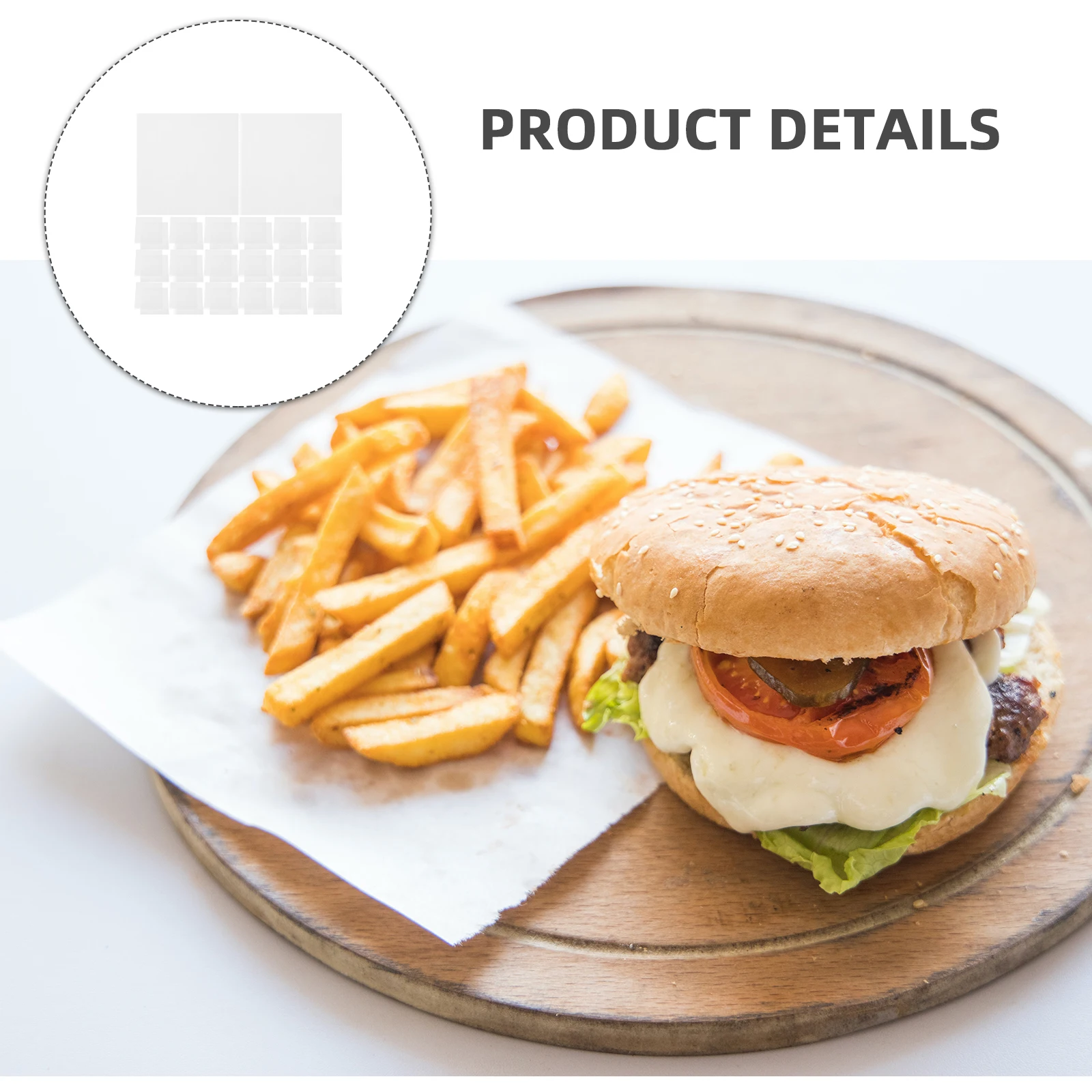 

200 Sheets Food Baking Bread Paper Hamburger Burgers White Non-stick Thickened Heat Resistant Disposable Liner for Cake Cookies