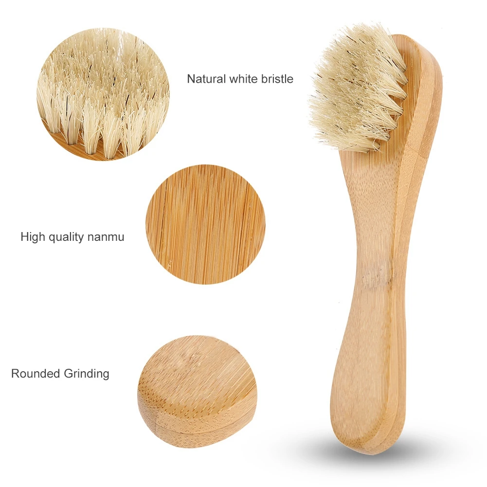 1Pc Beauty Skin Care Brush Wooden Handle Soft Hair Wash Face Tool Skin Deep Cleansing Exfoliating Massage Brush Dry&Wet Using