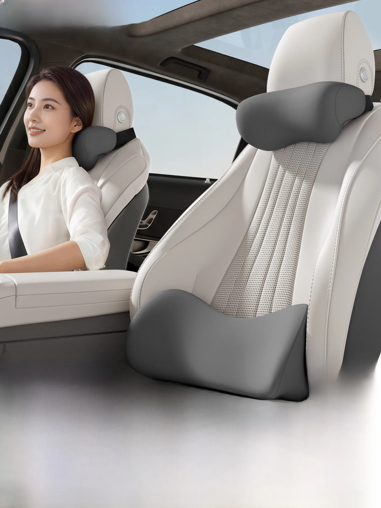 Almohada de Soporte Lumbar para Coche Nila, Relleno para el Espacio del Asiento del Conductor, Cojín de Respaldo Transpirable...