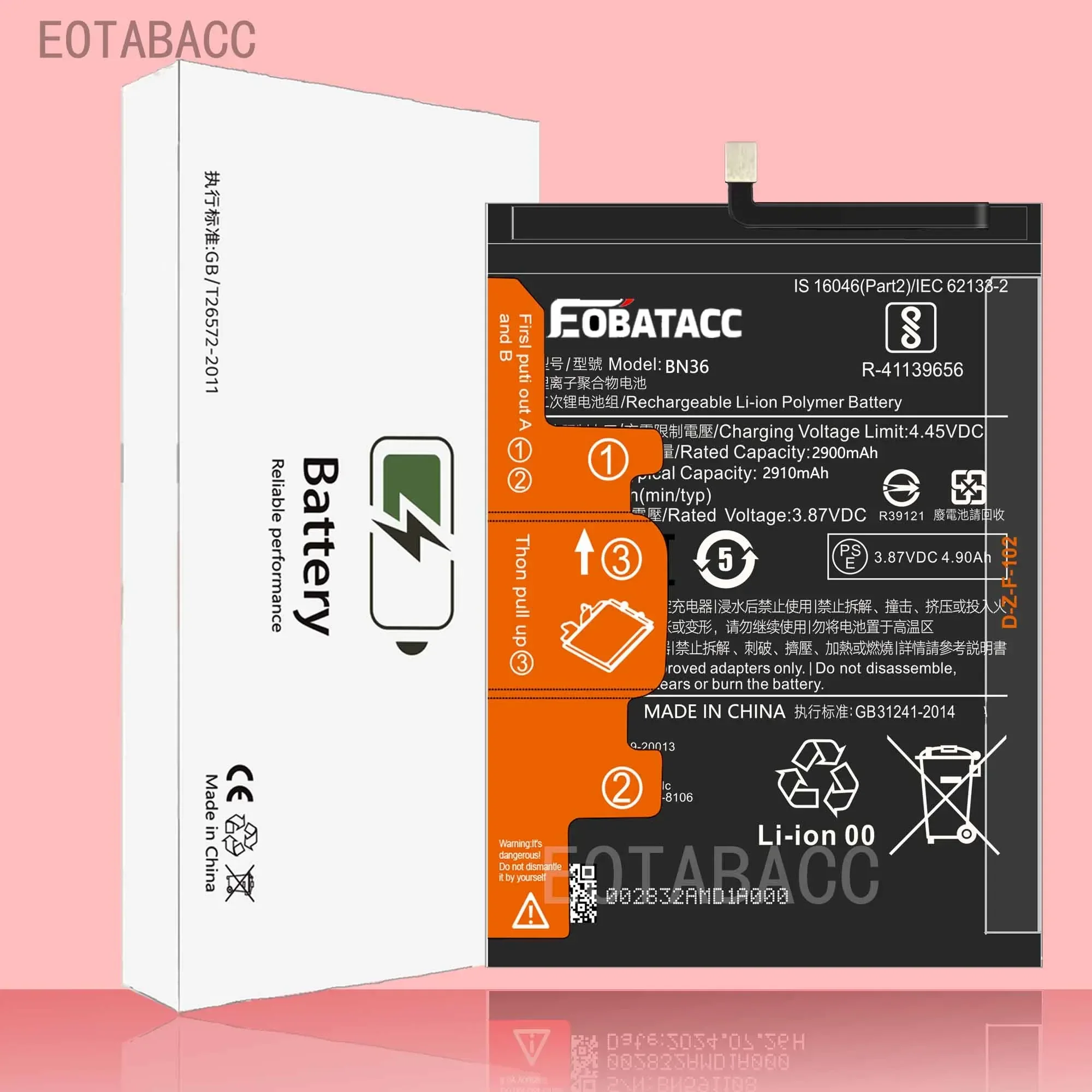 EOTABACC 100% nový originální baterie BN36 pro Xiaomi dálnice a2 /mi 6X baterie +nářadí