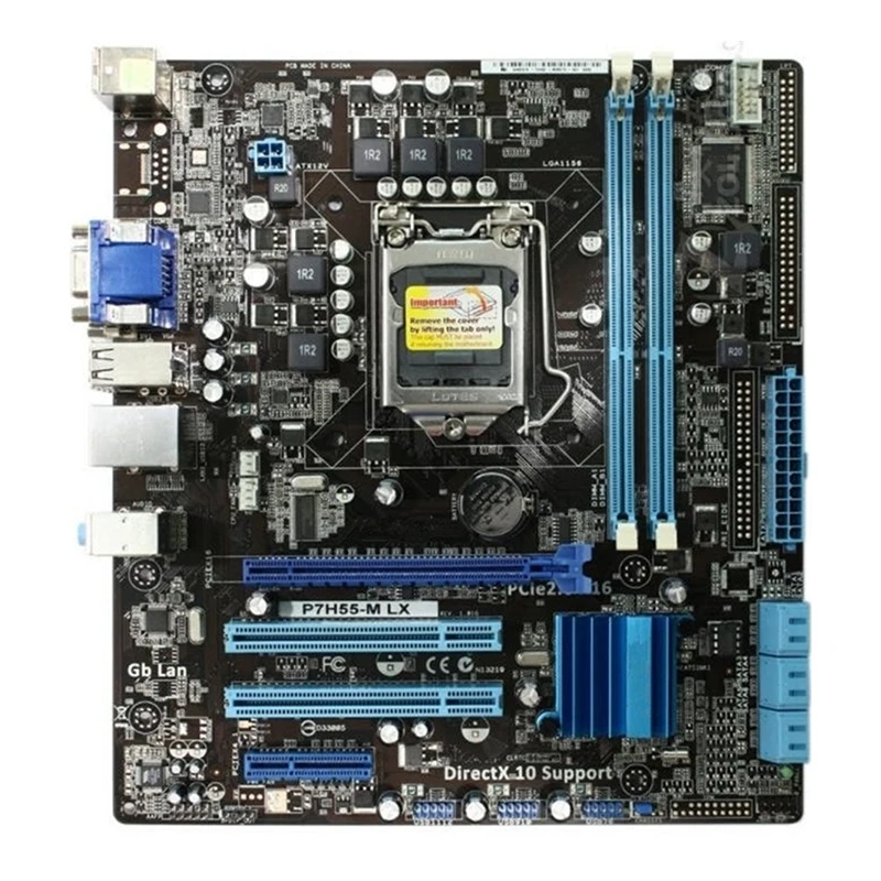 For Intel H55 P7H55-M LX motherboard Used original LGA1156 LGA 1156 DDR3 8GB USB2.0 SATA2 Desktop Mainboard