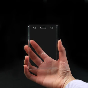 Transparant Acryl Id Kaarthouder Personeel Verpleegkundige Werknemers Naam Badges Id Tag Case Cover Werk Pass Bus Creditcard Mouw beschermende