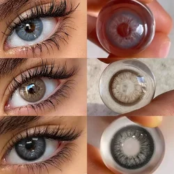 Visuashow Glacier Precription Colored Contact Lenses Myopia Power -1.00 to -8.00 & Plano 14.2mm Small Pupil Half-Year Disposable