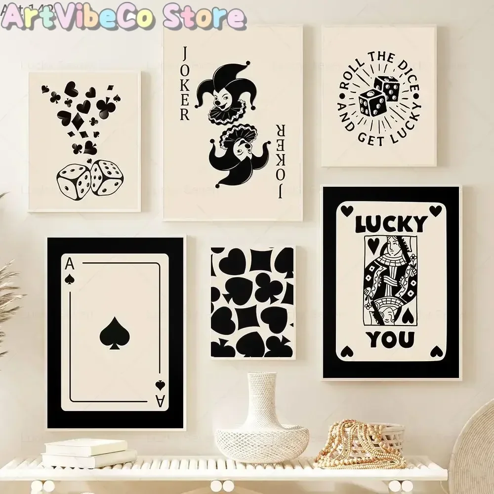 Pop Art Lucky You Poster Trendy Queen Cherry Aesthetic Print Black Pink Card Canvas Painting Wall Picture Y2K Bedroom Room De
