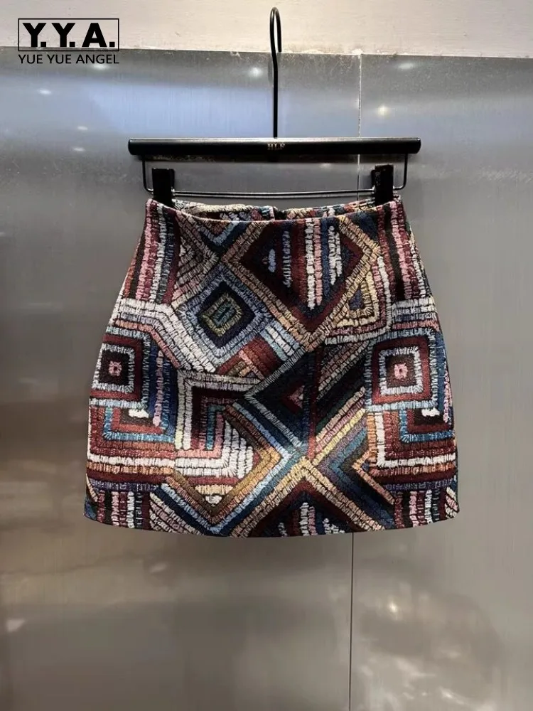 

Bohemian Style Ladies Above Knee Mini Skirts Spring New Sweet Slim Fit Embroidered Design Casual Skirt Women H-Line Short Skirts