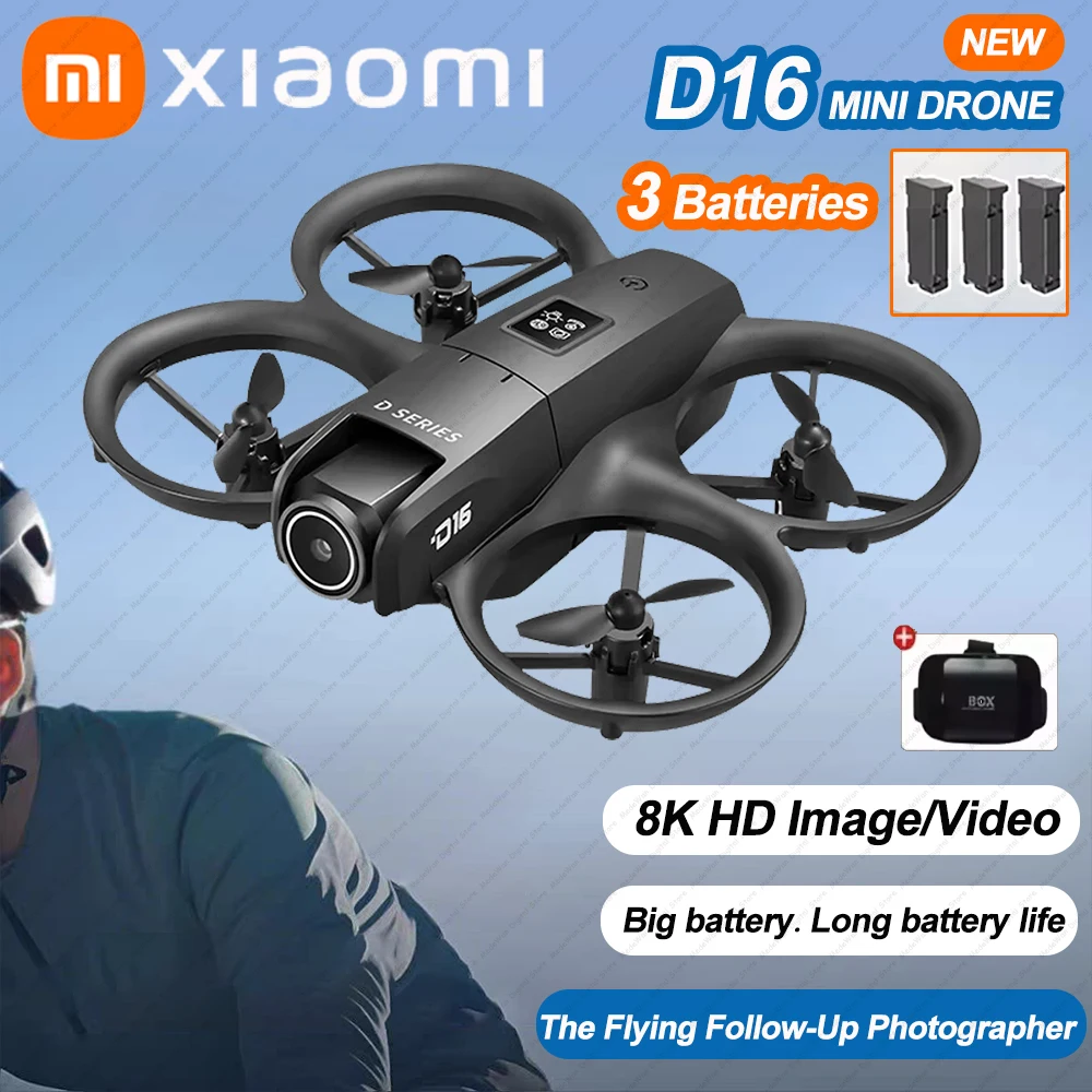 Xiaomi D16 Drone Bushless Motor 8K HD Aerial Profesional With VR Glasses Helicopter Optical Flow GPS Positioning Avoidance Drone