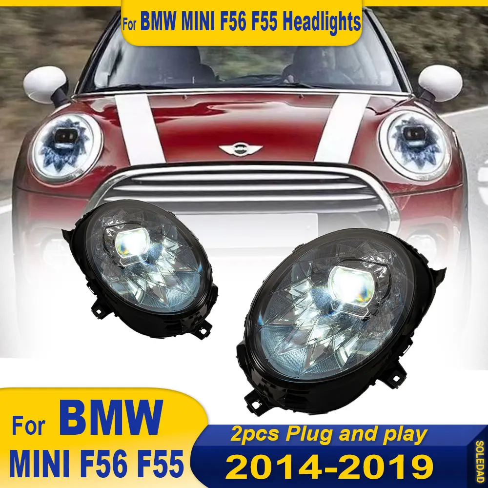 Headlight For BMW MINI F56 2014-2018 Car Accessories Headlight Assembly LED Lights Lamp DRL Signal Plug And Play Daytime Running