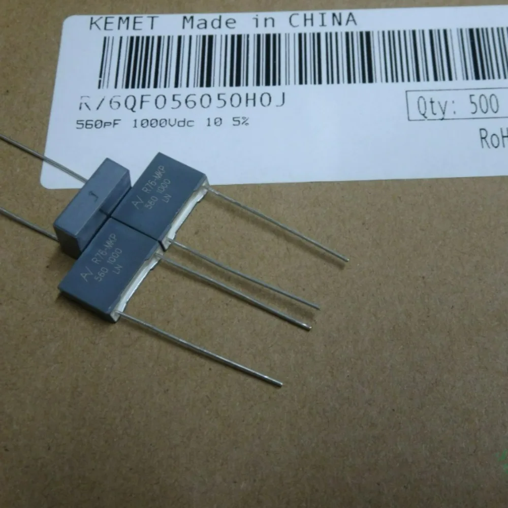 10pcs/lot AV R76 MKP 0.00056uf 1000V 0.56nf 560pf 561 Brand New 10mm Film Capacitor R76QF056050H0J