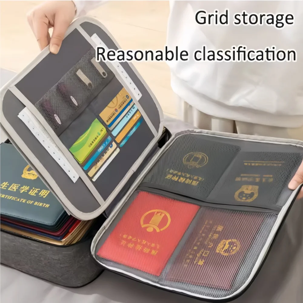Valigetta di grande capacità Borsa per documenti Custodia per organizer per file di certificati Valigetta per passaporto da viaggio per la casa con serratura
