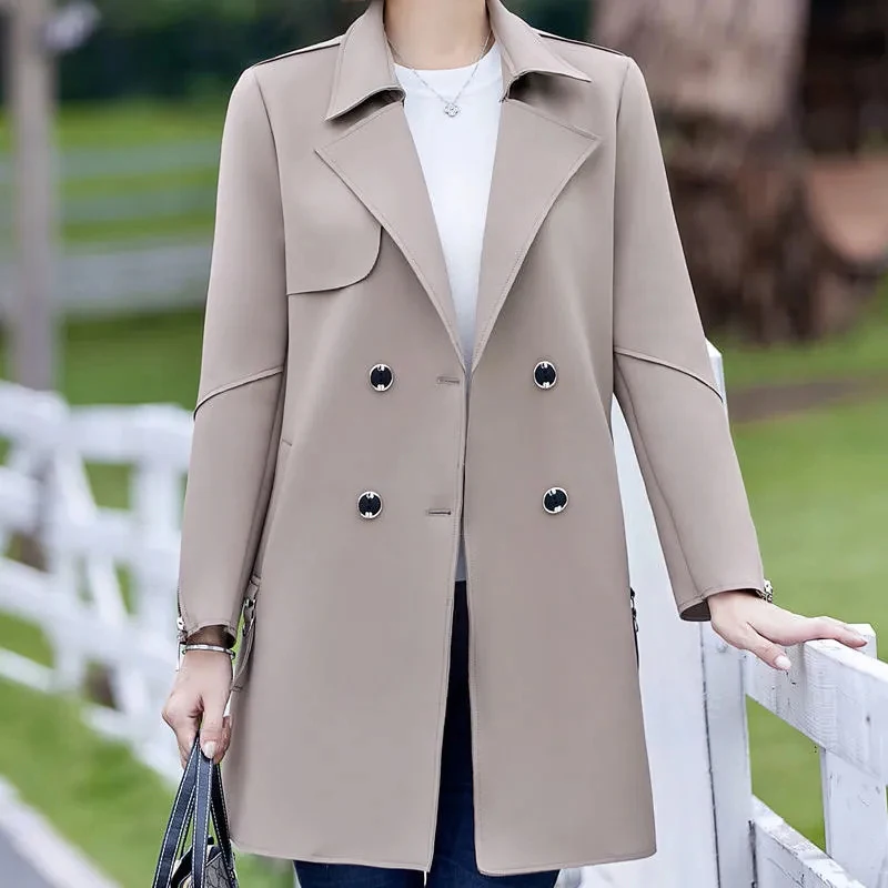 

Spring Autumn New Blazers Long Windbreaker Jacket Female Fashion Casual Trench Coat High Quality Professional Women's Clothing