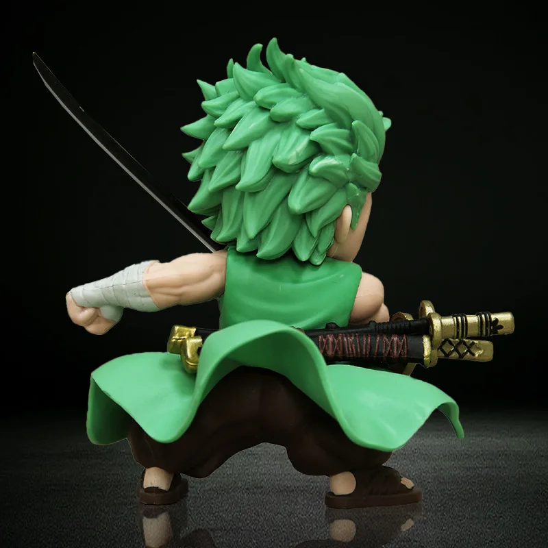 หนึ่งชิ้นรุ่น GK มีด Q-Version ที่แกว่ง Zoro แบบใช้มือถือเครื่องประดับโมเดลการ์ตูนอนิเมะตุ๊กตาของขวัญสำหรับเด็ก