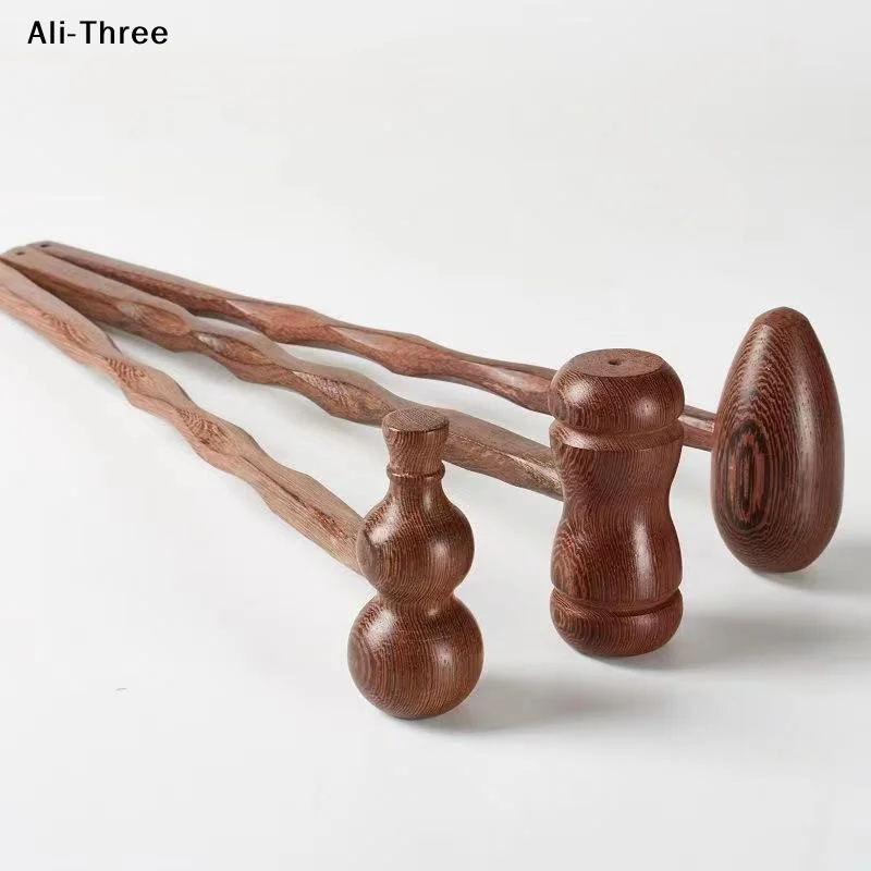 1 pièce de marteau de massage en bois pour la réflexologie des méridiens, marteau de massage pour le dos et le cou.