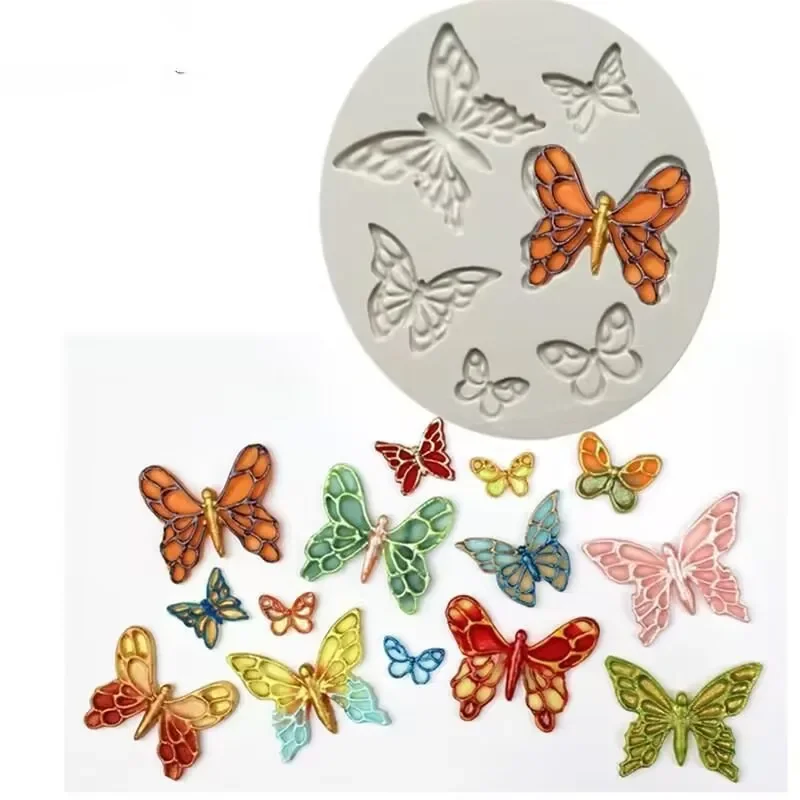 Butterfly Flying Fondant Silicone Mold Sugarcraft Birthday Wedding Cake Decorating Tools Resin Chocolate Molds Mold for Baking