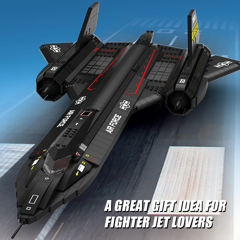 MOC SR-71 Blackbird Reconnaissance Aerei Building Blocks US Air Force Aereo Da Caccia Assemblaggio Mattoni Giocattolo Per Bambini Regalo per I Ragazzi