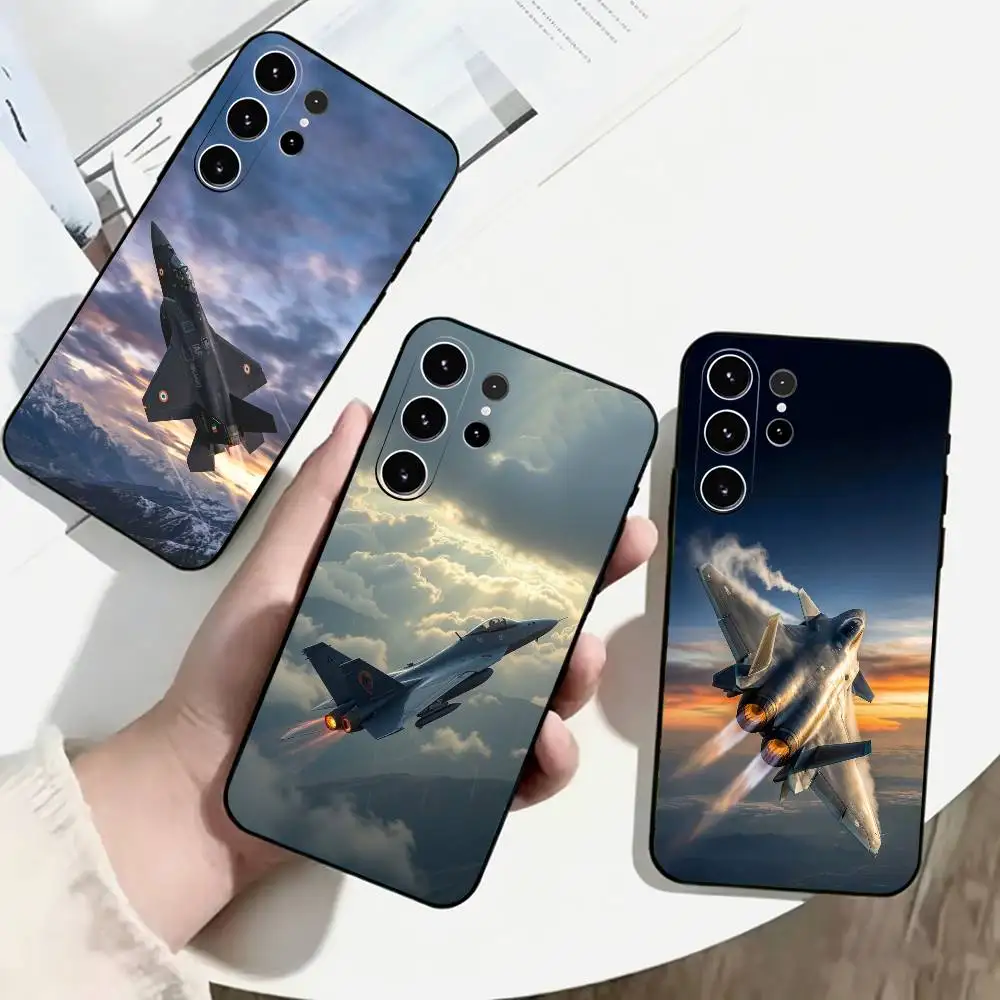 A-Art Aviation Airplane Phone Case For Samsung S25,S24,S21,S22,S23,S30,Ultra,S20,Plus,Fe,Lite,Note,10,Black Cover
