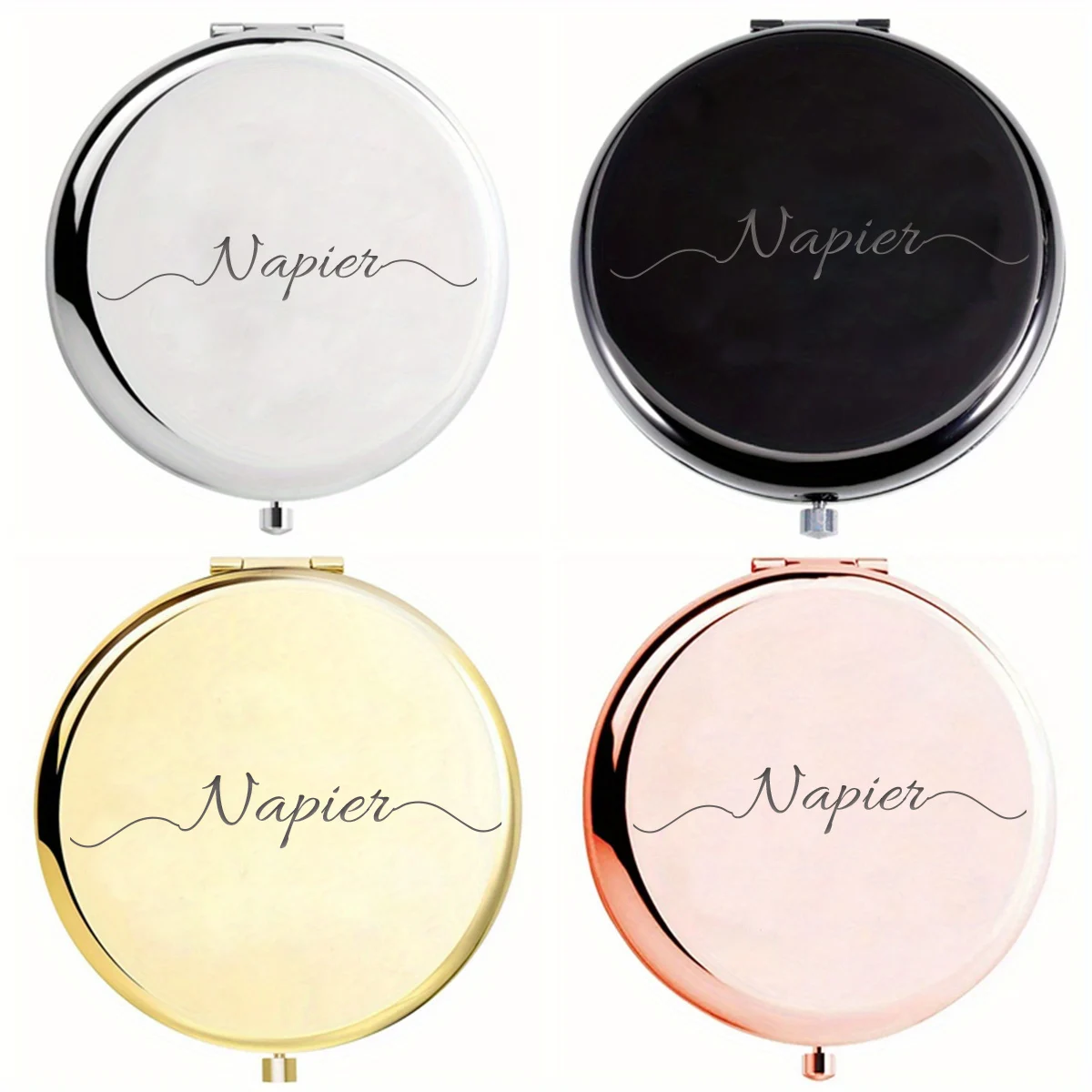 1pc Lovely Napier example Custom Text Fold Mirror Pocket Mirror Folding Mirror Wedding Guest Gifts view 5