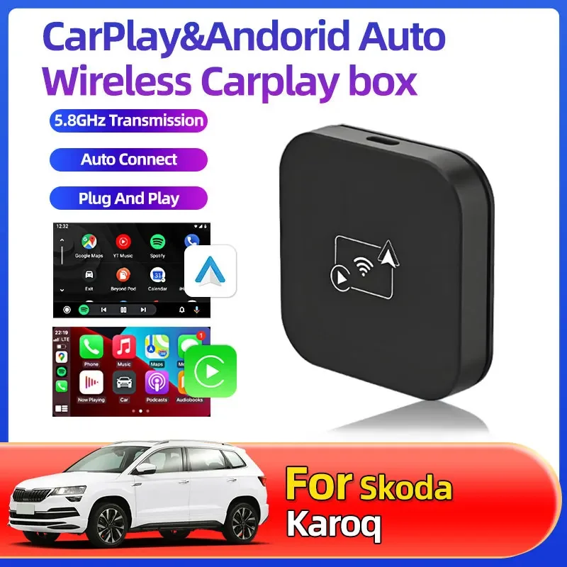 Беспроводной адаптер Skoda Karoq Smart AI Box, автомобильные аксессуары, 5,8 ГГц, Wi-Fi BT, автоматическое подключение, проводное Android, авто для беспроводной связи