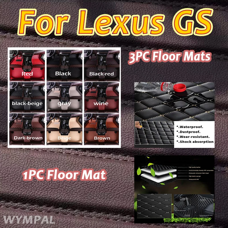 

Luxury Car Floor Mats For Lexus GS 2011 2010 2009 2008 Carpet Rugs Custom Auto Accessories Interior Replacement Waterproof Part