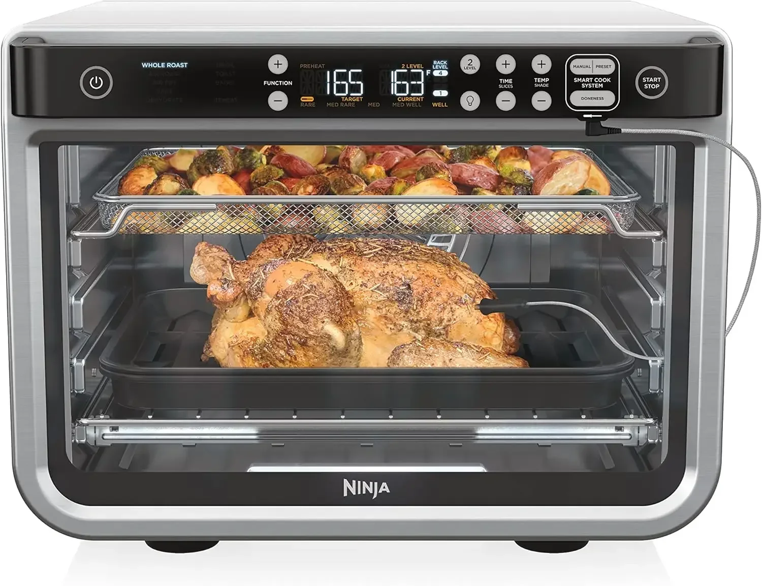 

v DT251 Foodi 10-in-1 Smart XL Air Fry Oven, True Surround Convection up to 450°F, includes 6 trays & Recipe Guide, Silver