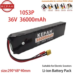 Batteria al litio ricaricabile 36V 36Ah 18650 10S3P 500W Batteria per scooter elettrico 36V modificata con BMS, SYP XT60 JST