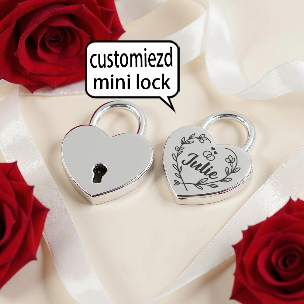 1PC Fashion Customized Name Couple Wishing Lock For Jewelry Box Small Wooden Box view 2