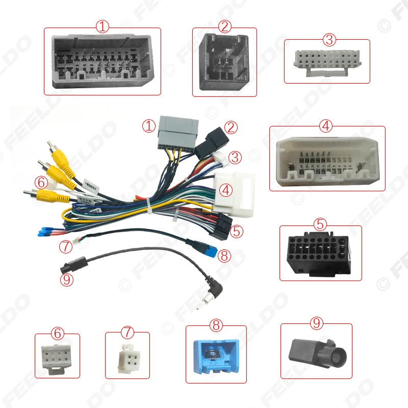 Car 16PIN Stereo Power Wiring Harness Cable Canbus For Dodge Journey(13-16) For Fait Freemont(12-14)/For Chrysler 300C(11-14)