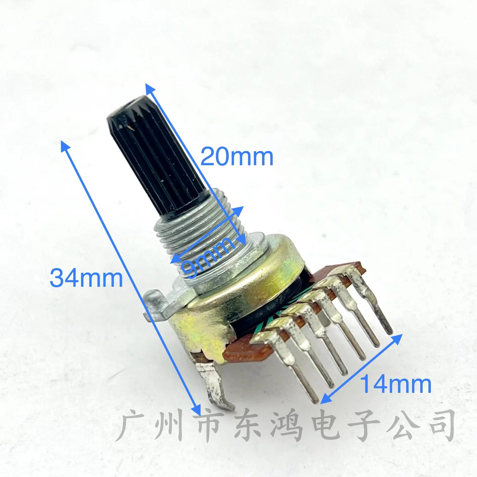 100PCS 161 type duplex B50K B503 potentiometer round shaft 20mm