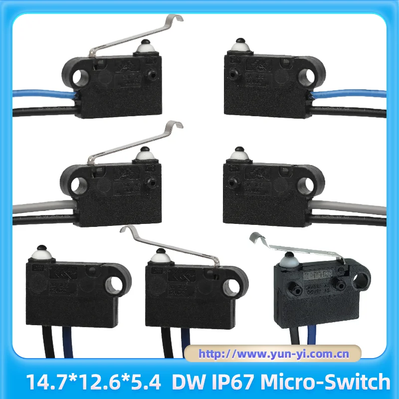 Taiwan original ZIPPY-DW series 14.7MM with wire IP67 waterproof microswitch microsmall travel limit switch for D2HW