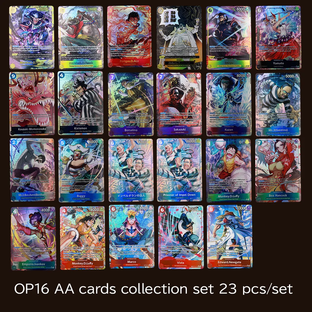 One Piece TCG OPCG Englisch OP16 AA Kartensammlungsset 23 Stück/Set Kompletter OP16 Kartenkatalog Anime Sammelkarten