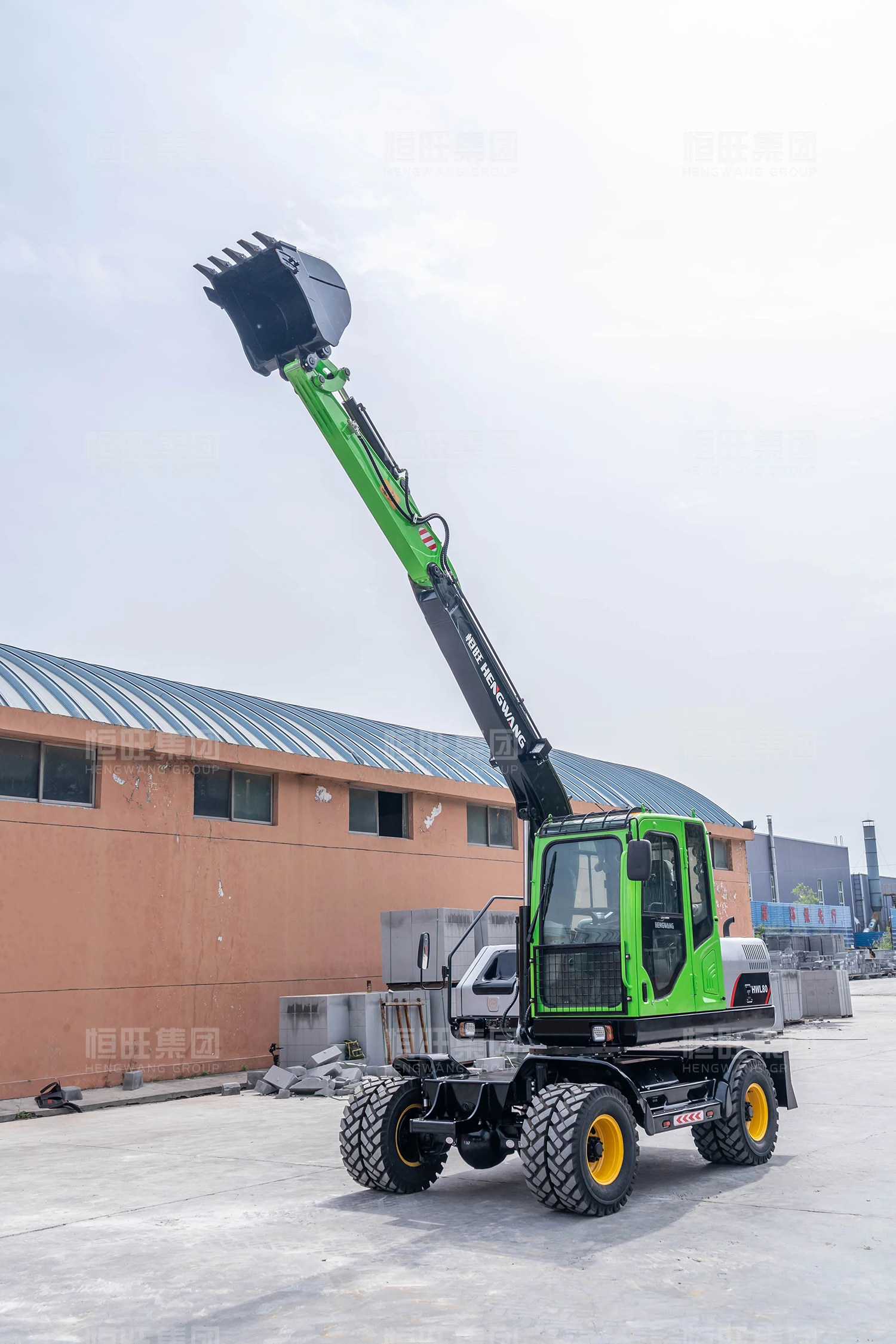 New wheeled excavator 9 8 7 ton Wheel Excavator with bucket attachment