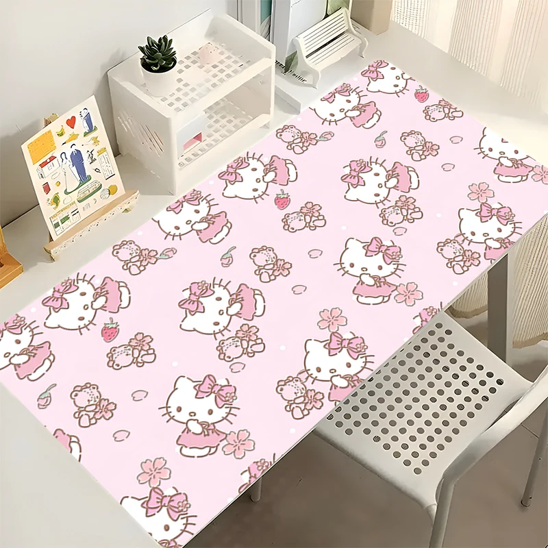 

Коврик для игровой мыши 90x40 см, Hello Kitty, аниме, для ПК, компьютера, геймеров, настольный коврик для мыши для CS GO, офиса, ноутбука, кавайный, с закрытыми краями