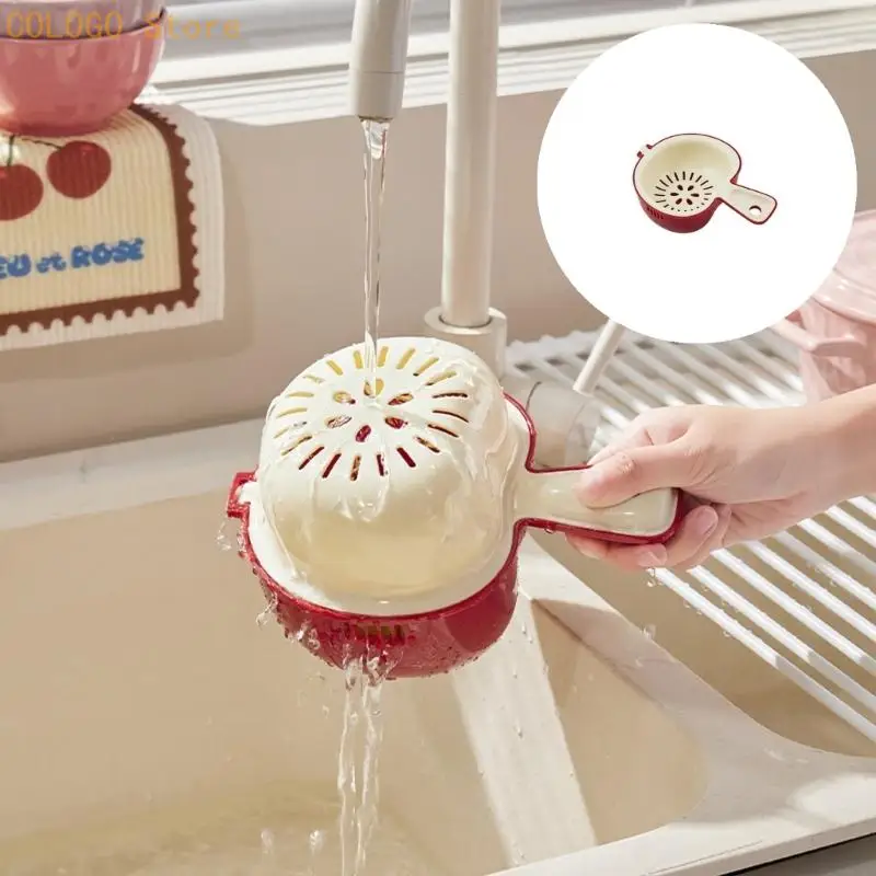 Plastic Mini Strainer with Draining Basket Small Colander for Fruit Vegetable D0LD