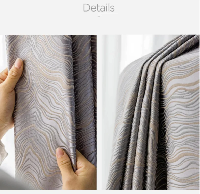 High-Precision Texture Jacquard Curtains for Living Room and Bedroom Modern Nordic Luxury Window Drapes Thicken Custom Decor
