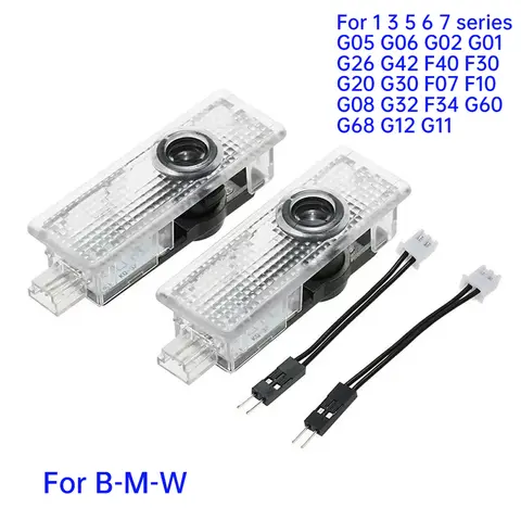 BMW E90 E92 E93 E91 F30 E60 E46 E61 F07 F10 F11 F18 E63 E65 액세서리용 2/4X LED 자동차 프로젝터 고스트 섀도우 웰컴 라이트