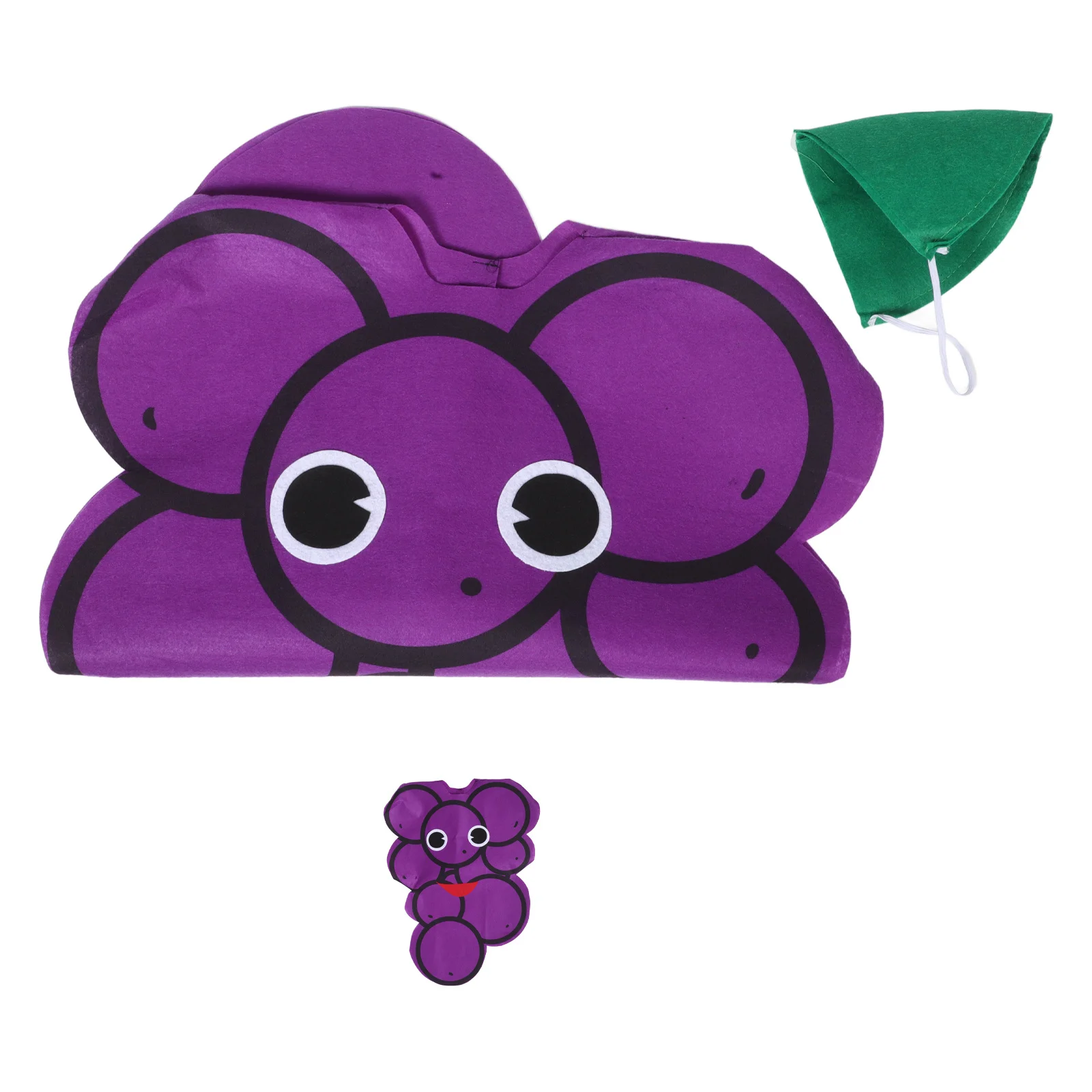 

1set Grape Costume Hat Clothing Set Kids Halloween Performance Character Play Masquerade Show Festival Role Play Dress Party