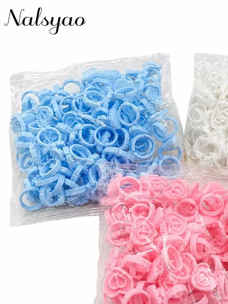 CNK 100PCS Wimpern Kleber Fan Tasse Ringe Halter Container für Wimpern Verlängerung Tattoo Pigment Tasse Lash Werkzeug Zubehör Liefert – Detail 4